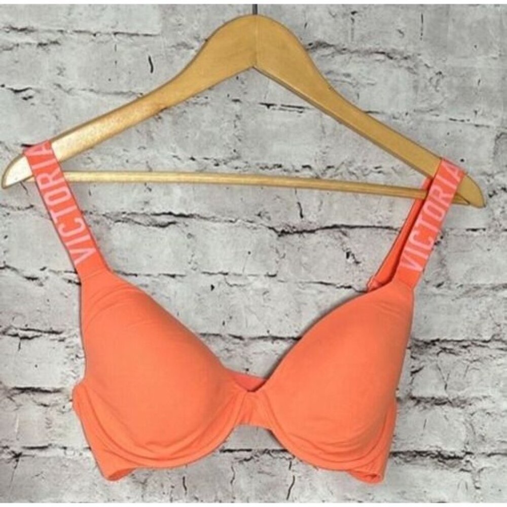 Victoria's Secret Orange Underwire Lightly Padded Bra ‎ 34D